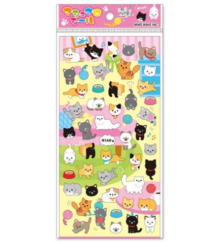 "Cat Playroom" Marshmallow Sticker Sheet - Rosey’s Kawaii Shop