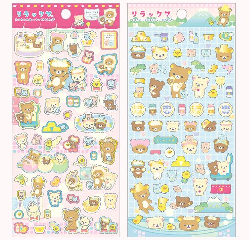 Rilakkuma "Neko Neko no Yu" Sticker Sheet - Rosey’s Kawaii Shop