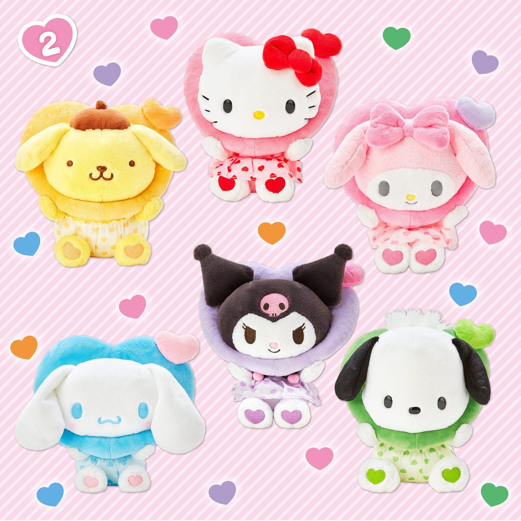 "2024 Sanrio 3rd Colorful Heart" Big Plush - Rosey’s Kawaii Shop