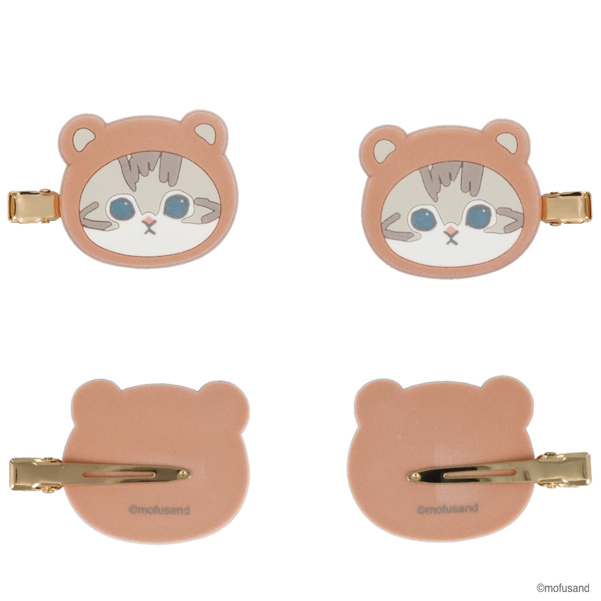 [BEAR] "Flocked Mofusand Bangs" Hair Clips - Rosey’s Kawaii Shop