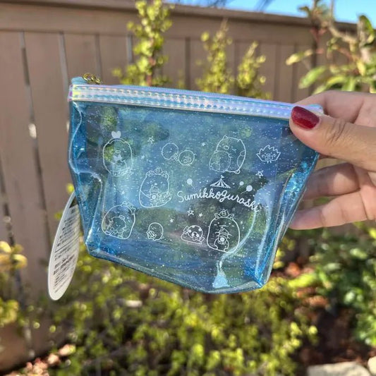 [BLUE] "Sumikko Gurashi Tapioca Park" Sparkly Pouch - Rosey’s Kawaii Shop