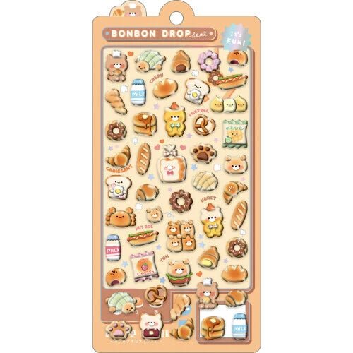 [BROWN] "Bonbon Drop" Sticker Sheet - Rosey’s Kawaii Shop