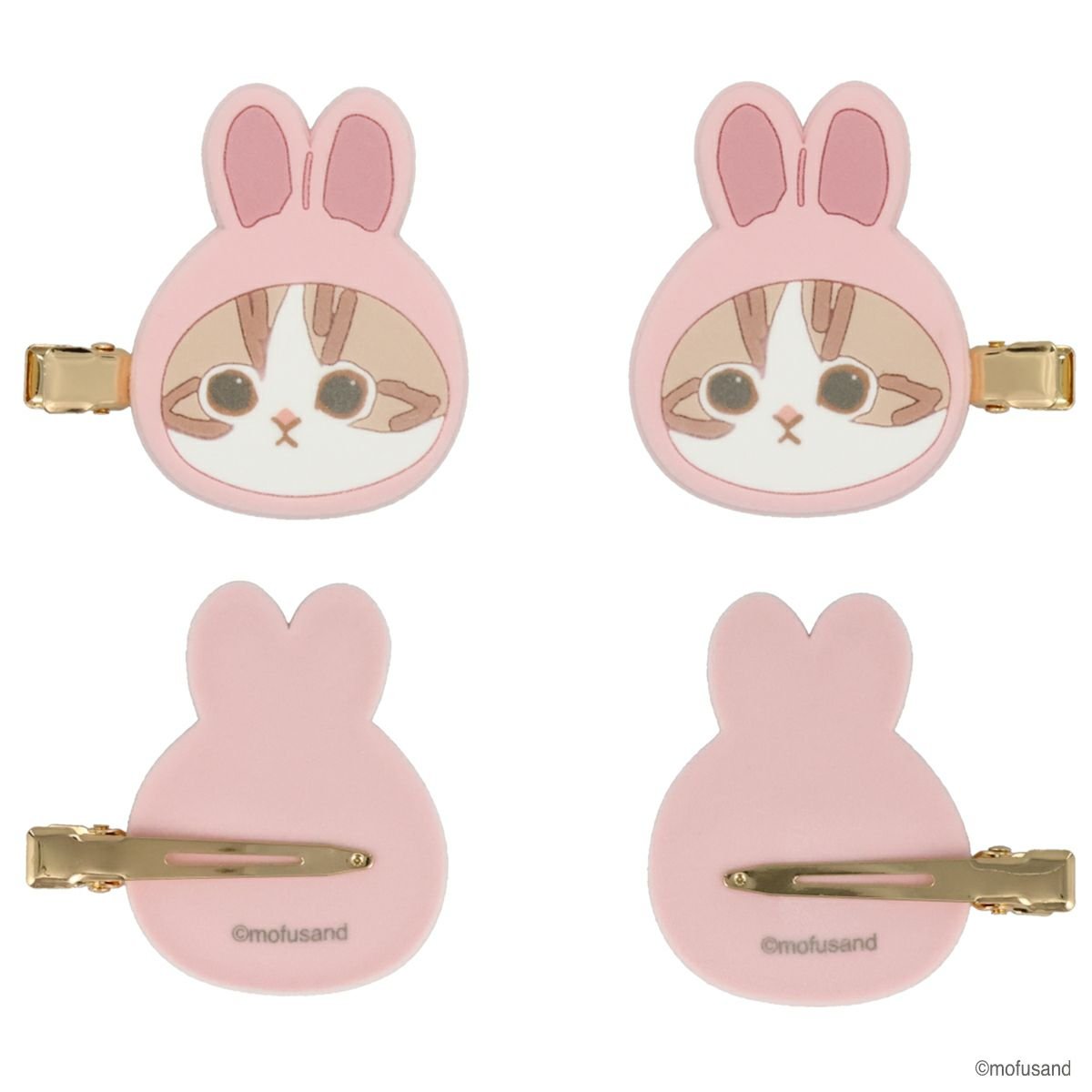 [BUNNY] "Flocked Mofusand Bangs" Hair Clips - Rosey’s Kawaii Shop