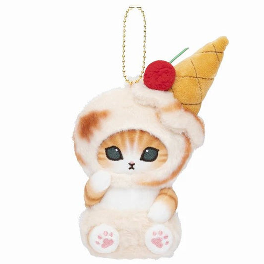 [CARAMEL] "Mofusand: Cat Ice Cream" Plush Keychain - Rosey’s Kawaii Shop