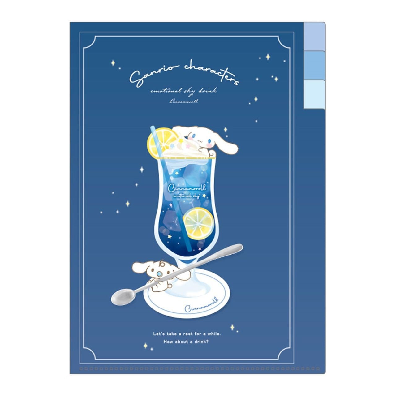 [CINNAMOROLL] "Sanrio Emotional Sky Drink" Index File Folder - Rosey’s Kawaii Shop