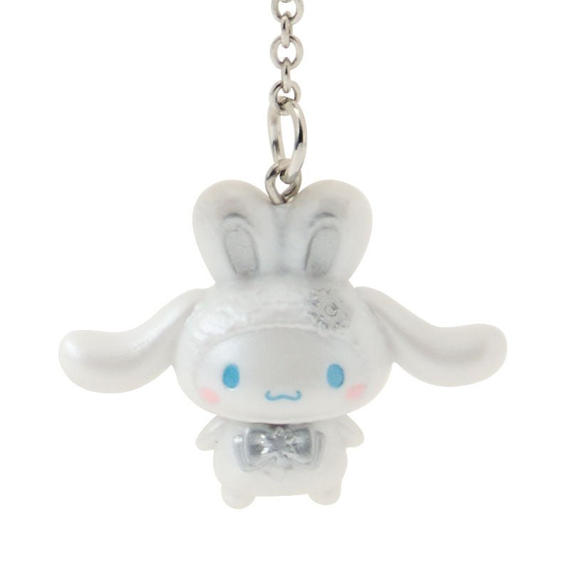 [CINNAMOROLL] "Sanrio Fluffy Snow Rabbit" Ribbon Charm Keychain - Rosey’s Kawaii Shop