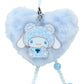 [CINNAMOROLL] "Sanrio Gal Bear" Fluffy Heart Strap Keychain - Rosey’s Kawaii Shop