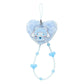 [CINNAMOROLL] "Sanrio Gal Bear" Fluffy Heart Strap Keychain - Rosey’s Kawaii Shop