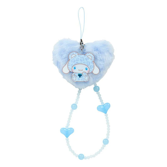 [CINNAMOROLL] "Sanrio Gal Bear" Fluffy Heart Strap Keychain - Rosey’s Kawaii Shop