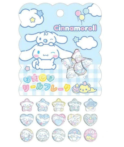 [CINNAMOROLL] "Sanrio Holographic Drop" Sticker Flakes - Rosey’s Kawaii Shop