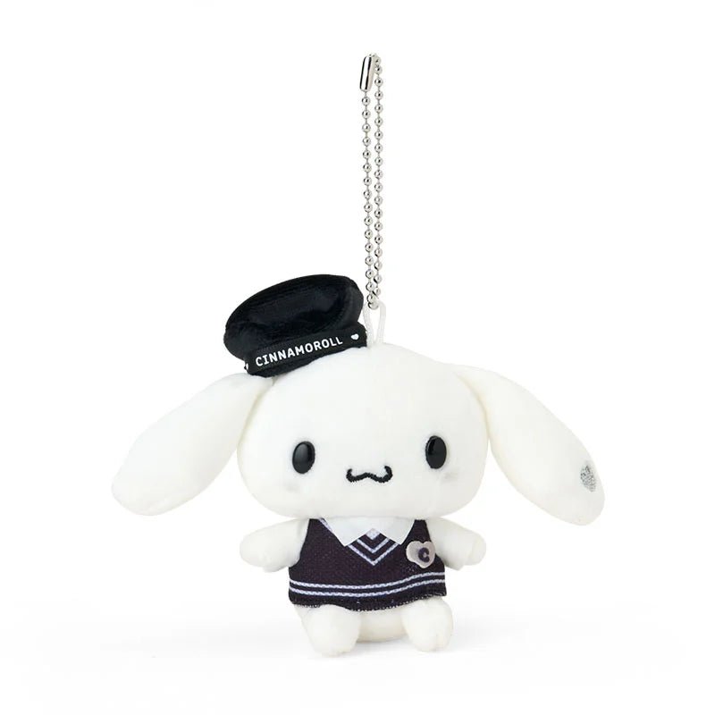 [CINNAMOROLL] "Sanrio Monochrome" Plush Keychain - Rosey’s Kawaii Shop