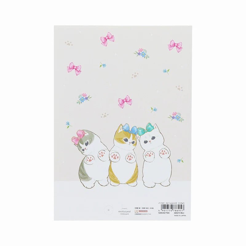 [CREAM] "Mofusand Ribbon" A5 Notebook - Rosey’s Kawaii Shop