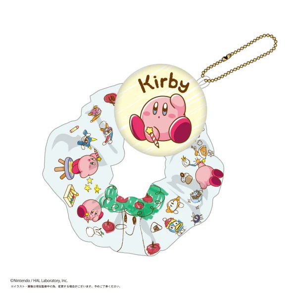 [DRAWING] "Kirby's Dream Land" Scrunchie & Badge - Rosey’s Kawaii Shop