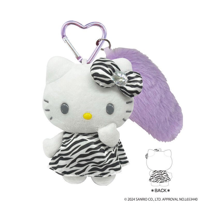 [FLUFFY CHARM] "Hello Kitty 90's" Plush Keychain - Rosey’s Kawaii Shop