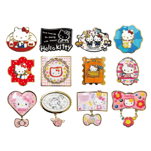 "Hello Kitty 50th Anniversary" Metal Pin Badge - Rosey’s Kawaii Shop