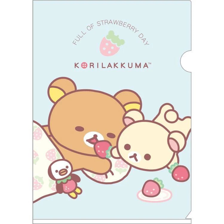 "Korilakkuma Full of Strawberry Day" A4 File Folder - Rosey’s Kawaii Shop