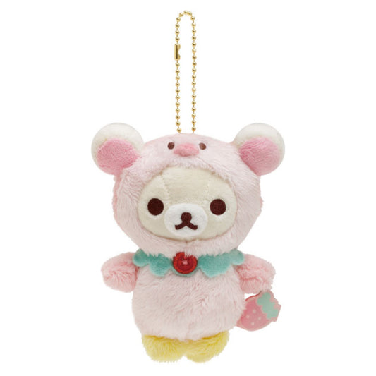 [Korilakkuma] "Korilakkuma Full of Strawberry Day" Plush Keychain - Rosey’s Kawaii Shop