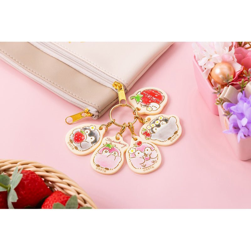 "Koupenchan Strawberry" 5-Charm Keychain - Rosey’s Kawaii Shop