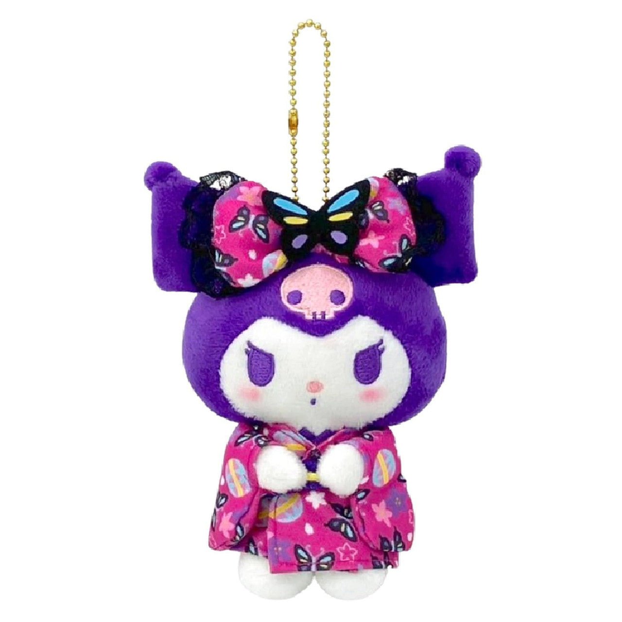 [KUROMI] "Sanrio Butterfly Kimono" Plush Keychain - Rosey’s Kawaii Shop