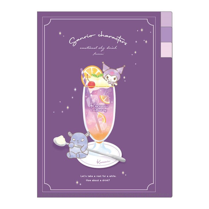 [KUROMI] "Sanrio Emotional Sky Drink" Index File Folder - Rosey’s Kawaii Shop