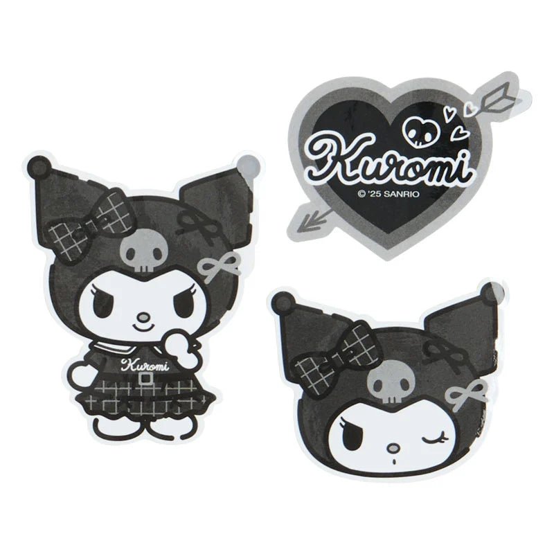 [KUROMI] "Sanrio Monochrome" Decoration Sticker & Charm Set - Rosey’s Kawaii Shop