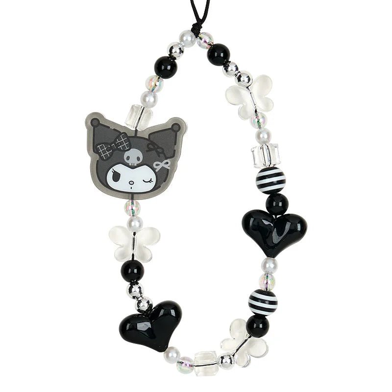 [KUROMI] "Sanrio Monochrome" Decoration Sticker & Charm Set - Rosey’s Kawaii Shop