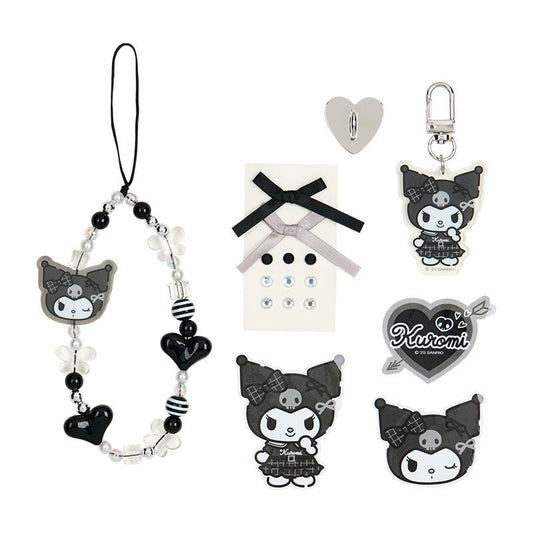 [KUROMI] "Sanrio Monochrome" Decoration Sticker & Charm Set - Rosey’s Kawaii Shop