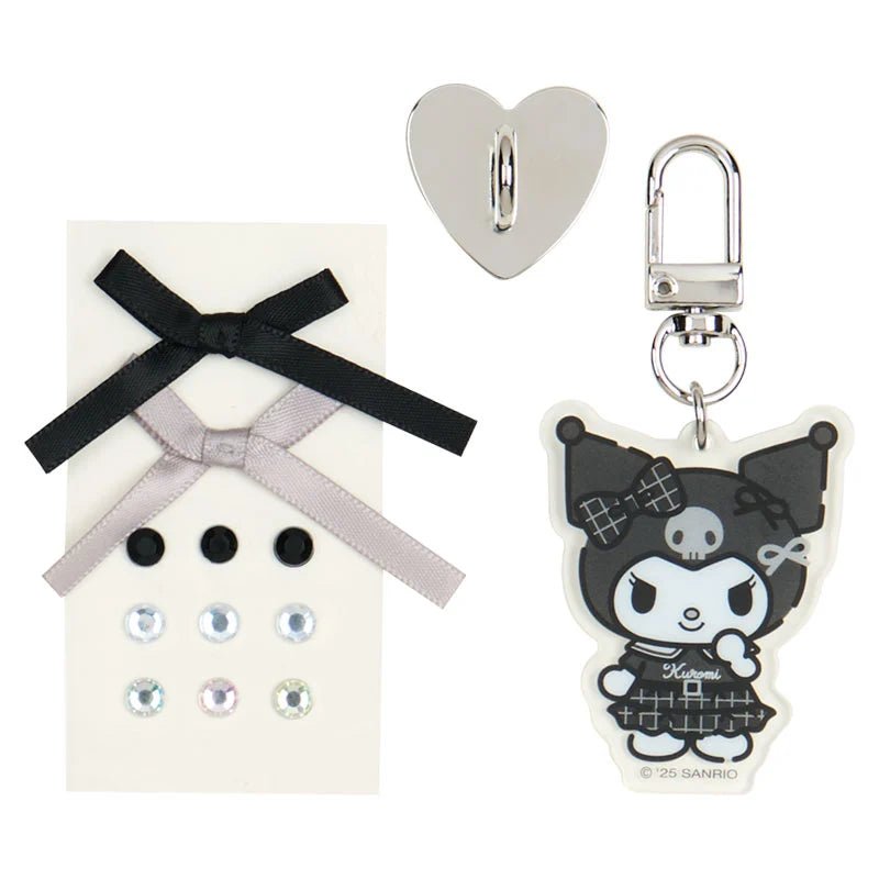 [KUROMI] "Sanrio Monochrome" Decoration Sticker & Charm Set - Rosey’s Kawaii Shop