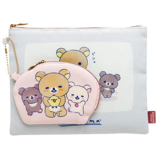 LIMITED "Rilakkuma: Anata ni Yorisou" Flat Pouch Set - Rosey’s Kawaii Shop