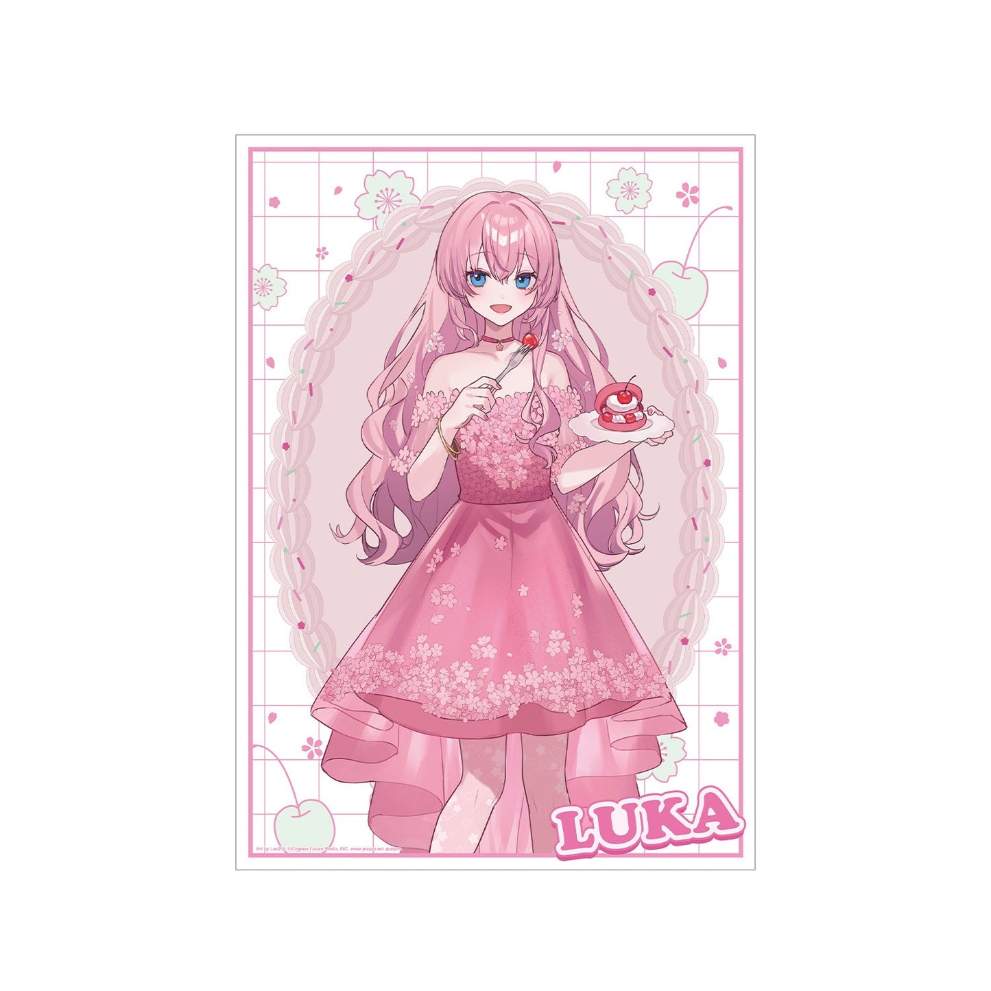 [MEGURINE LUKA] "Sakura Miku Cherry Blossom Pary" A3 Poster - Rosey’s Kawaii Shop