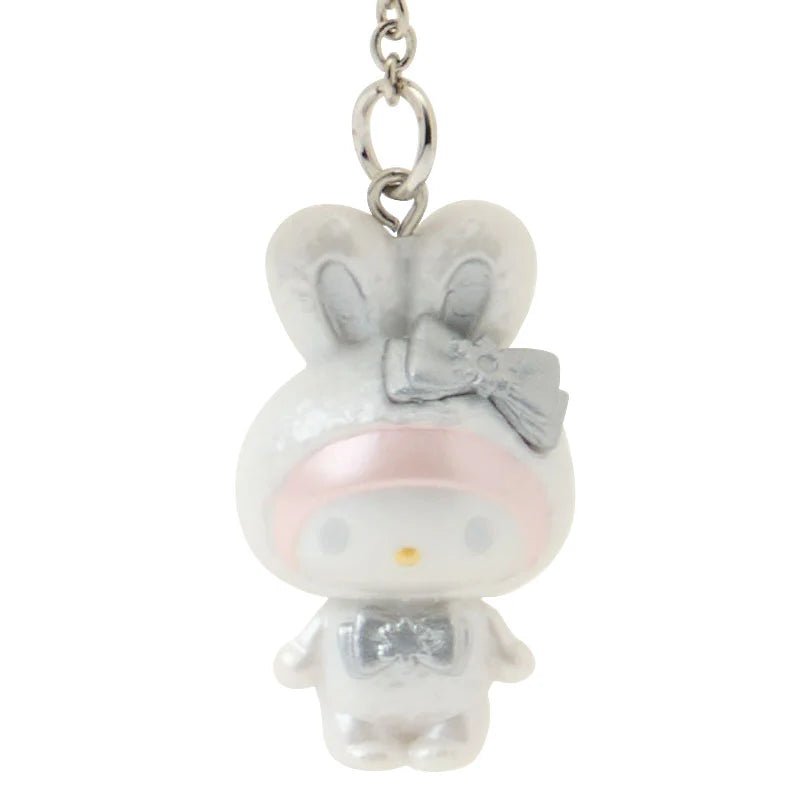 [MY MELODY] "Sanrio Fluffy Snow Rabbit" Ribbon Charm Keychain - Rosey’s Kawaii Shop