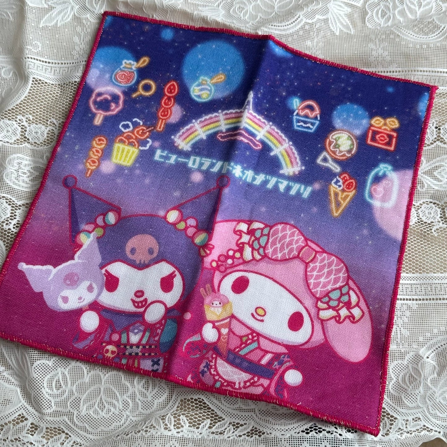 "Neon Festival Sanrio Puroland" Mini Towel - Rosey’s Kawaii Shop