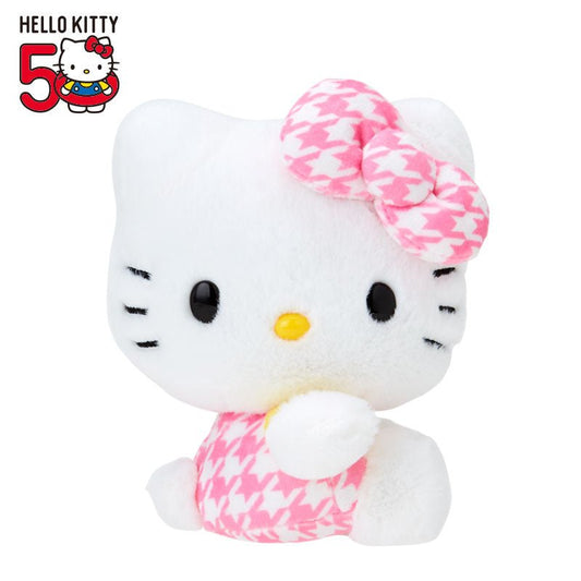 [PINK HOUNDSTOOTH] "Limited Hello Kitty 50th Anniversary Shop" Plush - Rosey’s Kawaii Shop