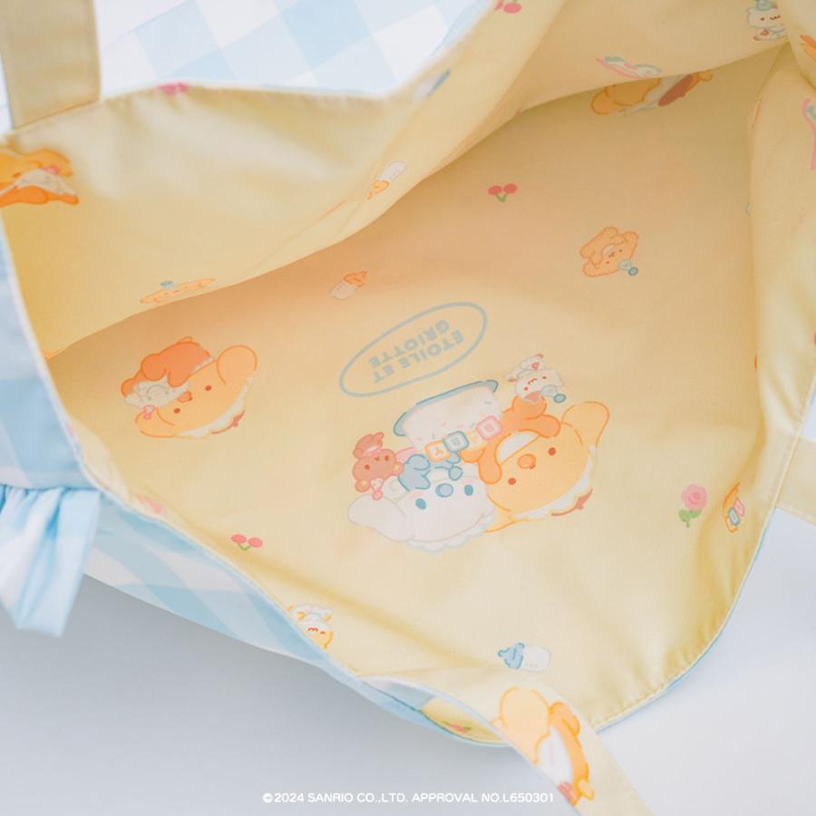 [POMPOMPURIN] "Etoile Et Griotte x Pompompurin and Cinnamoroll" Frill Tote Bag - Rosey’s Kawaii Shop