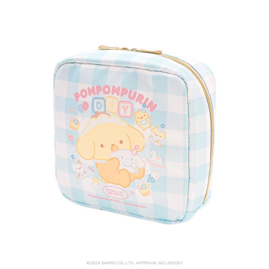 [POMPOMPURIN] "Etoile Et Griotte x Pompompurin and Cinnamoroll" Square Pouch - Rosey’s Kawaii Shop