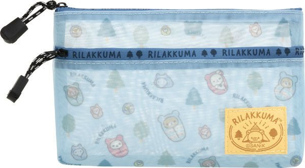 "Rilakkuma Komorebi Camp" Mesh Pen Pouch - Rosey’s Kawaii Shop