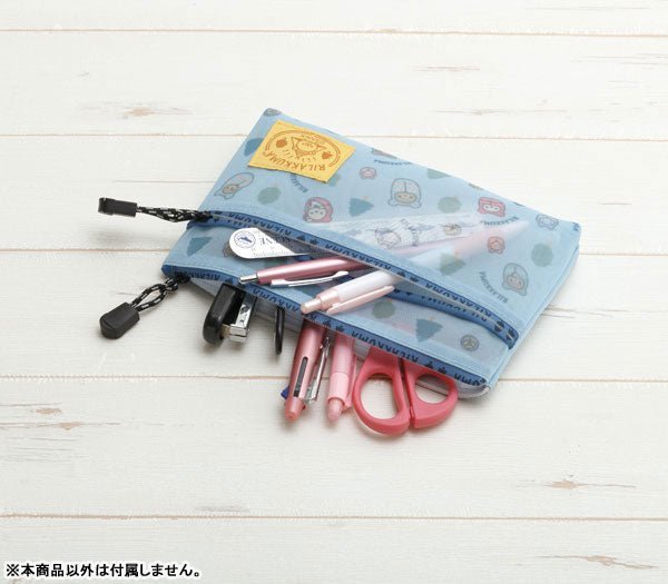 "Rilakkuma Komorebi Camp" Mesh Pen Pouch - Rosey’s Kawaii Shop