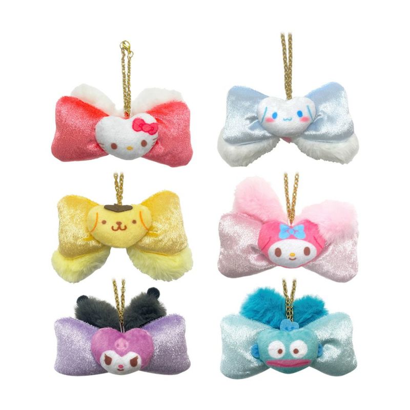 "Sanrio Fluffy Ear Ribbon" Bag Charm Keychain - Rosey’s Kawaii Shop