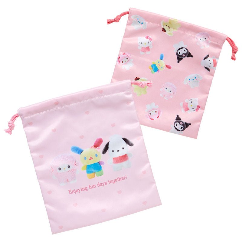 "Sanrio Pitatto Friends Photo" Drawstring Bag - Rosey’s Kawaii Shop