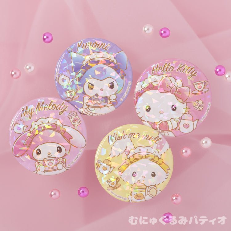 "Sanrio Tea Time" Hologram Can Badge - Rosey’s Kawaii Shop