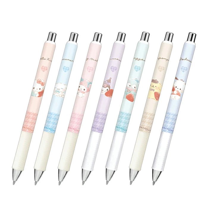 [STRAWBERRY] ENERGEL "Sanrio Fuwa Fuwa Latte" Ballpoint Pen - Rosey’s Kawaii Shop