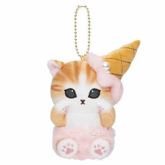 [STRAWBERRY] "Mofusand: Cat Ice Cream" Plush Keychain - Rosey’s Kawaii Shop