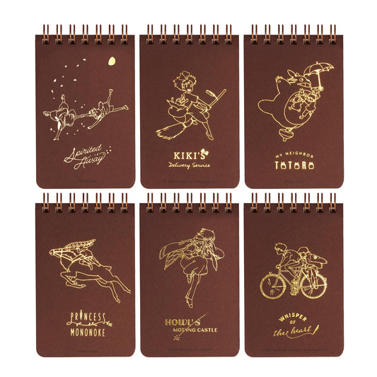 "Studio Ghibli Gold Foil Stamp" Mini Ring Notebook - Rosey’s Kawaii Shop