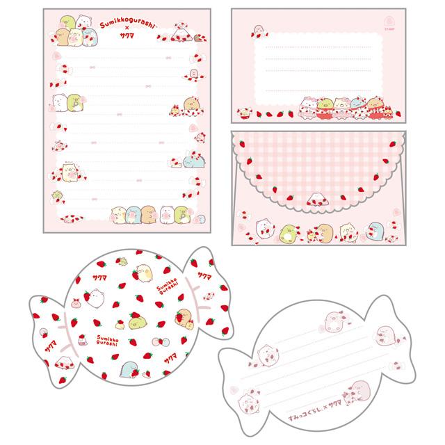 "Sumikko Gurashi x Sakuma Strawberry Milk Candy" Letter Set - Rosey’s Kawaii Shop