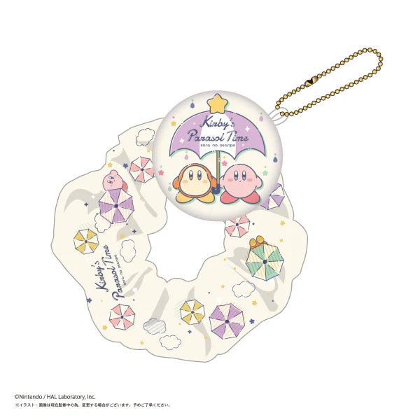 [UMBRELLA] "Kirby's Dream Land" Scrunchie & Badge - Rosey’s Kawaii Shop