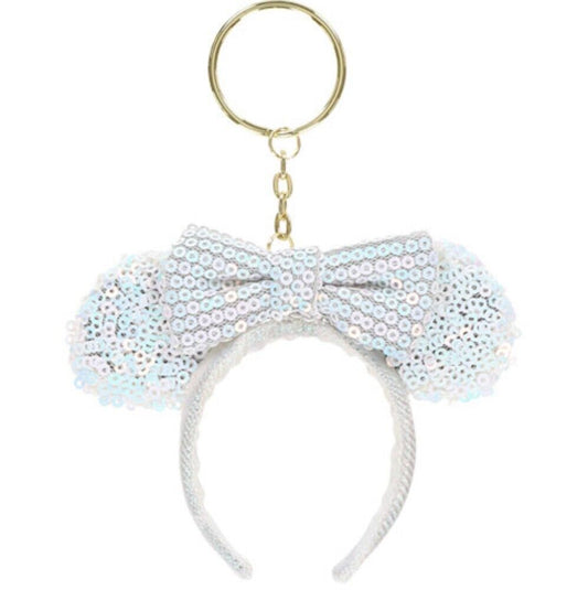 [WHITE SPARKLY] “Tokyo Disney Resort Mini Headband" Keychain - Rosey’s Kawaii Shop