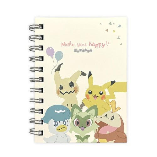 [YELLOW] "Pokemon Makes You Happy" A6 Ring Notebook - Rosey’s Kawaii Shop