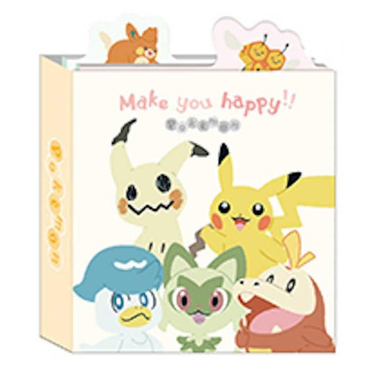 [YELLOW] "Pokemon Makes You Happy" Patapata Memo Pad - Rosey’s Kawaii Shop