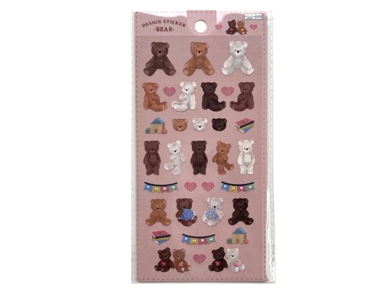 "Bear" Design Sticker Sheet - Rosey’s Kawaii Shop