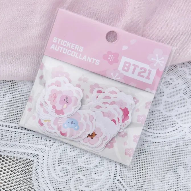"BT21 Cherry Blossom Breeze" Sticker Flakes - Rosey’s Kawaii Shop